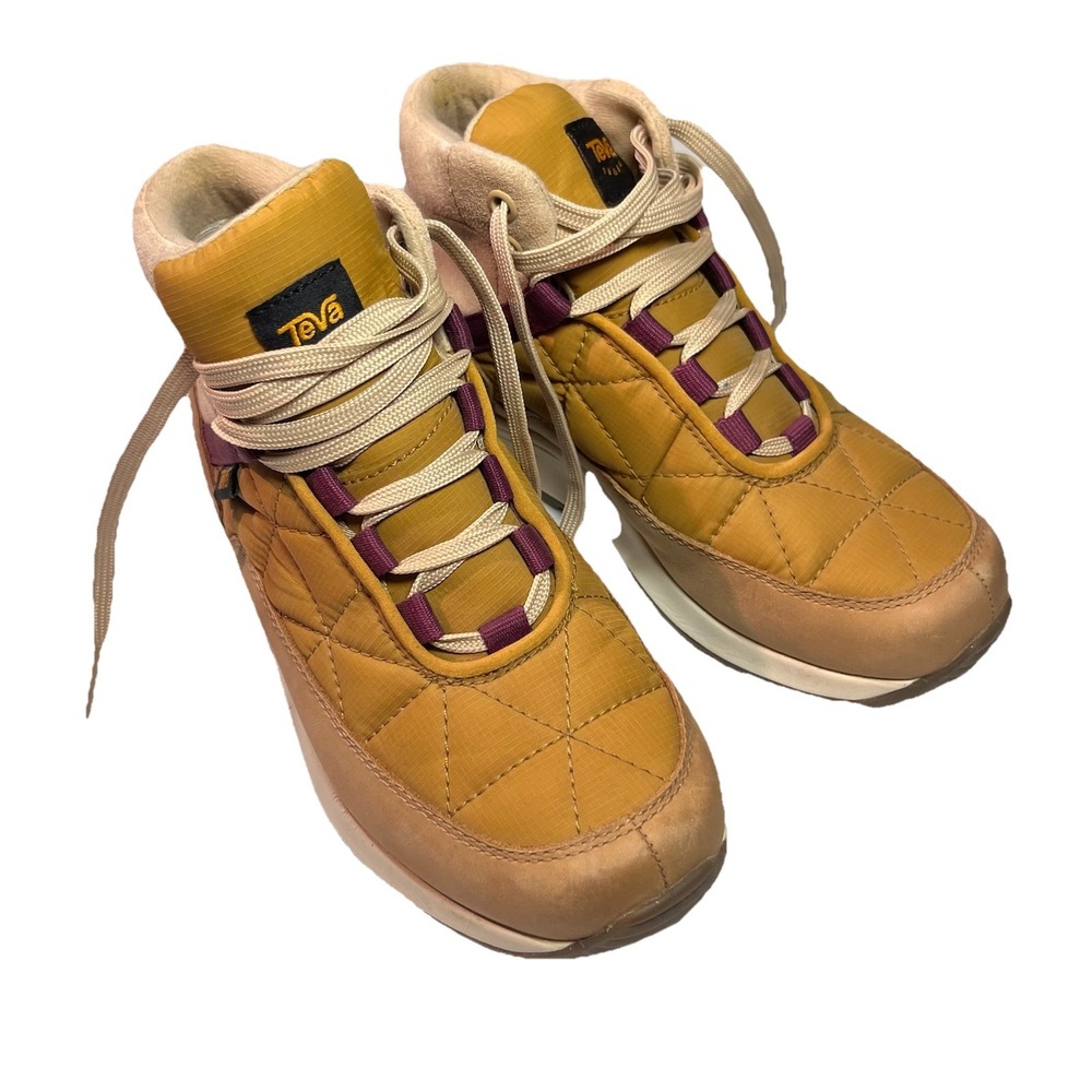 TEVA EMBER COMMUTE WATERPROOF SESAME MEDALLION LEATHER WOMEN'S BOOTS SIZE US 5.5